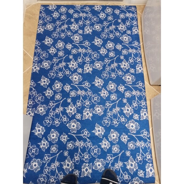 EMA COBALT BLUE Kitchen Mat by Kavka Designs - Overstock ...