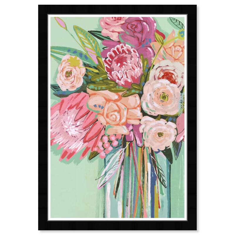 Wynwood Studio Prints Floral and Botanical Springtime Florals Pink and Modern & Contemporary Wall Art Canvas Print