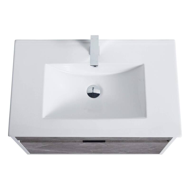 Fine Fixtures - Wall Mount Bathroom Vanity And Sink, Knob Free Design - Alpine Collection -