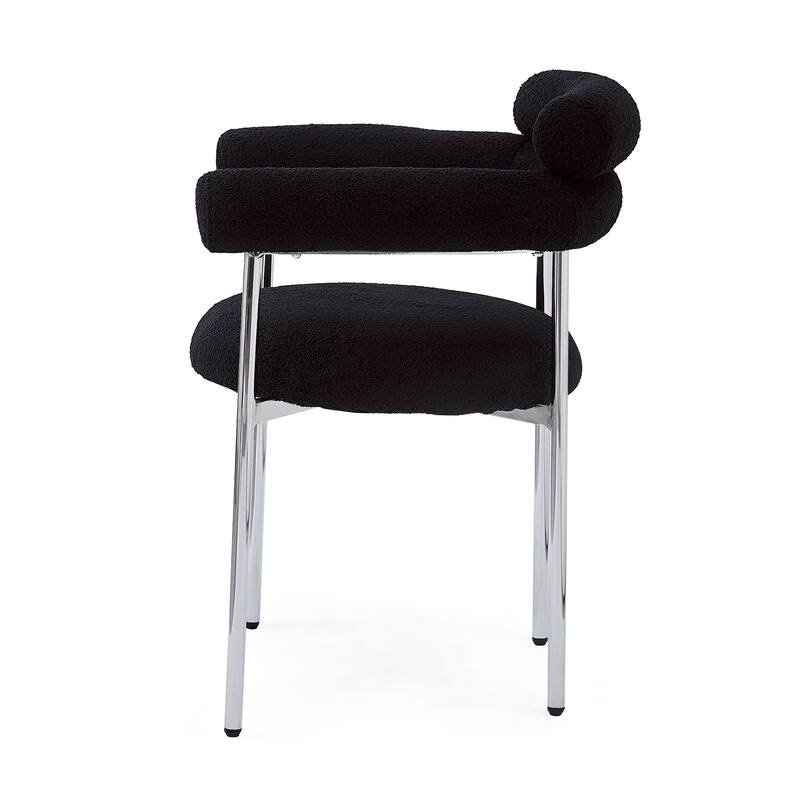 Naci Modern Fabric Arm Dining Chairs with Metal legs by Christopher Knight Home