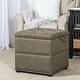 preview thumbnail 55 of 58, Adeco Fabric Square Storage Ottoman with Tray