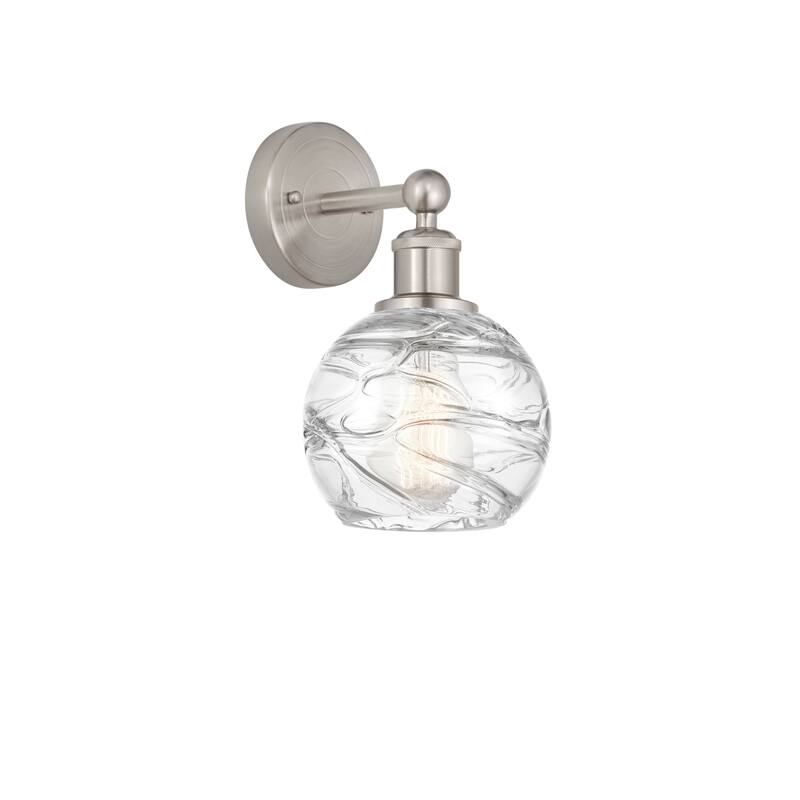 Innovations Lighting 616-1W-11-6 Athens Sconce Athens 11" Tall Wall - Brushed Satin Nickel / Clear Deco Swirl