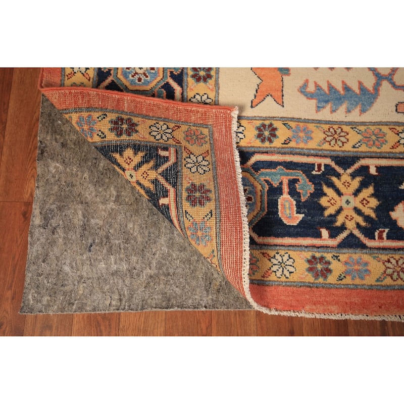 Vegetable Dye Orange Heriz Oriental Area Rug Handmade Wool Carpet - 8'11" x 11'4"