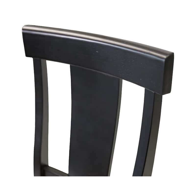 Traditional Wood Kitchen Extension Dining Table and Six Chairs, Black