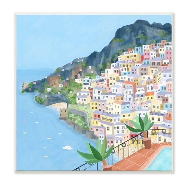 Stupell Positano Cliffside Coastal City Architecture Italian Buildings Wood  Wall Art - Bed Bath & Beyond - 34160072