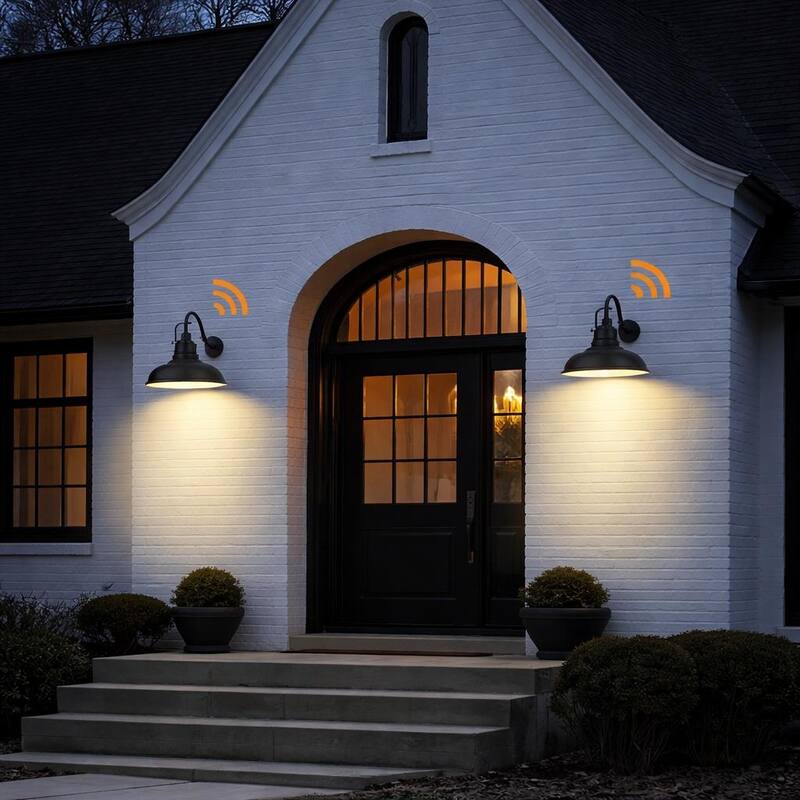 18 Inch Gooseneck Wall Light, Dusk to Dawn Barn Light