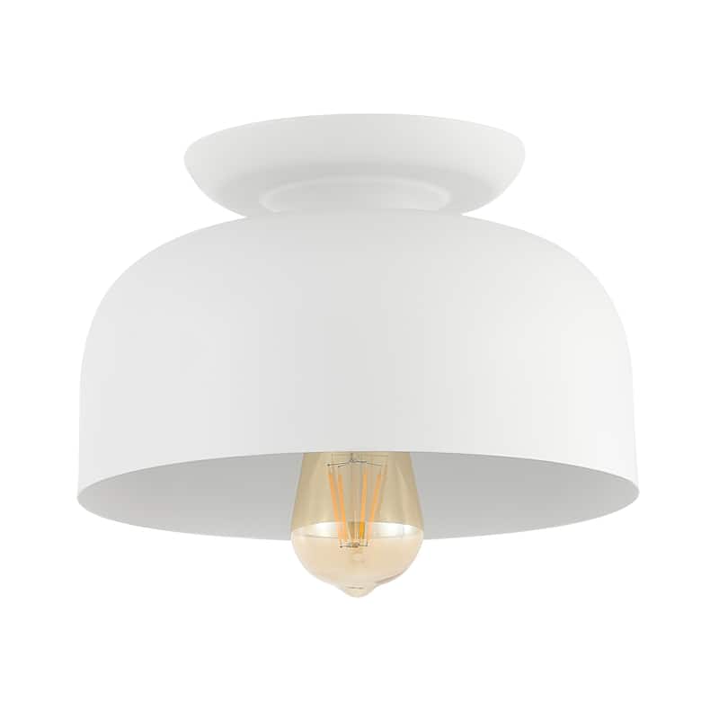 SAFAVIEH Lighting Marlise Flush Mount - 10" W x 10" D x 7" H - White - 10Wx10Dx7H