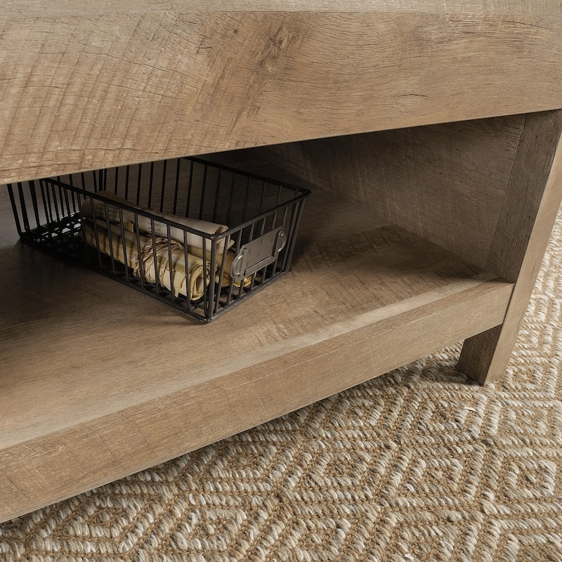 Wood Lift-Top Coffee Table with Hidden Storage and Divided Selves, Brown - 46.18" L x 23.62" W x 18.90" H