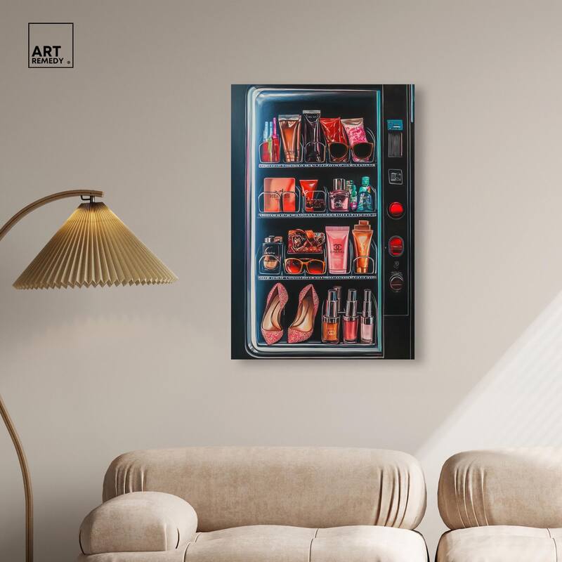 Fashion Vending Machine Canvas by Art Remedy, Gallery Wrapped