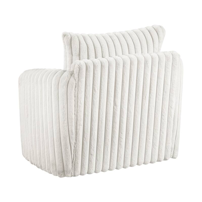 Genor 38.5" Corduroy Fabric Swivel Chair - 360-Degree Swivel