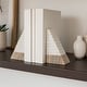 preview thumbnail 3 of 26, Modern Bookends with Marble Finish for Home or Office Decor - Set of 2, 6"