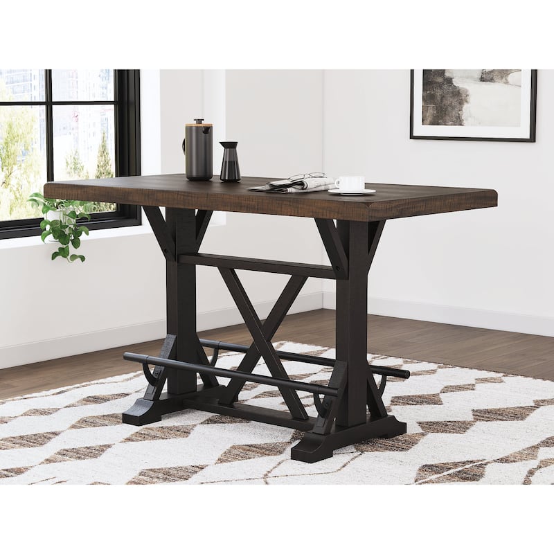 Signature Design by Ashley Valebeck Black/Brown Rectangular Dining Counter Table - 30"W x 60"D x 36"H - 30"W x 60"D x 36"H - Black/Brown
