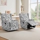preview thumbnail 38 of 139, 29'' W Pattern Swivel Manual Push Back Recliner Chair Set of 2 Rococo Black/ Chenille