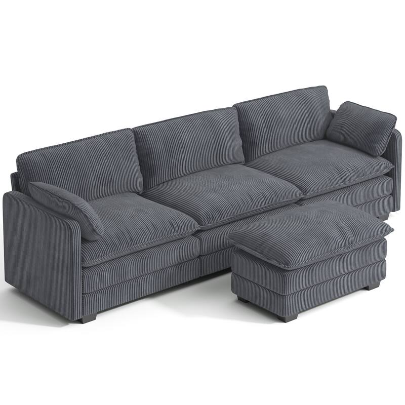 110" Cloud Sectional Couch with L-Shape Chaise, Modern Modular Sofa with Soft Seat