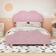 preview thumbnail 3 of 52, Velvet Upholstered Platform Bed with Cloud Shaped Slats