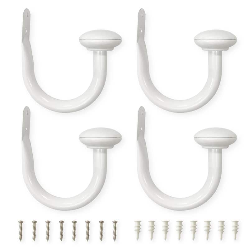 Lumi 3/4 in. Dia. Curtain Holdback (2-Pack / 4-Pack) - 4 PACK - White