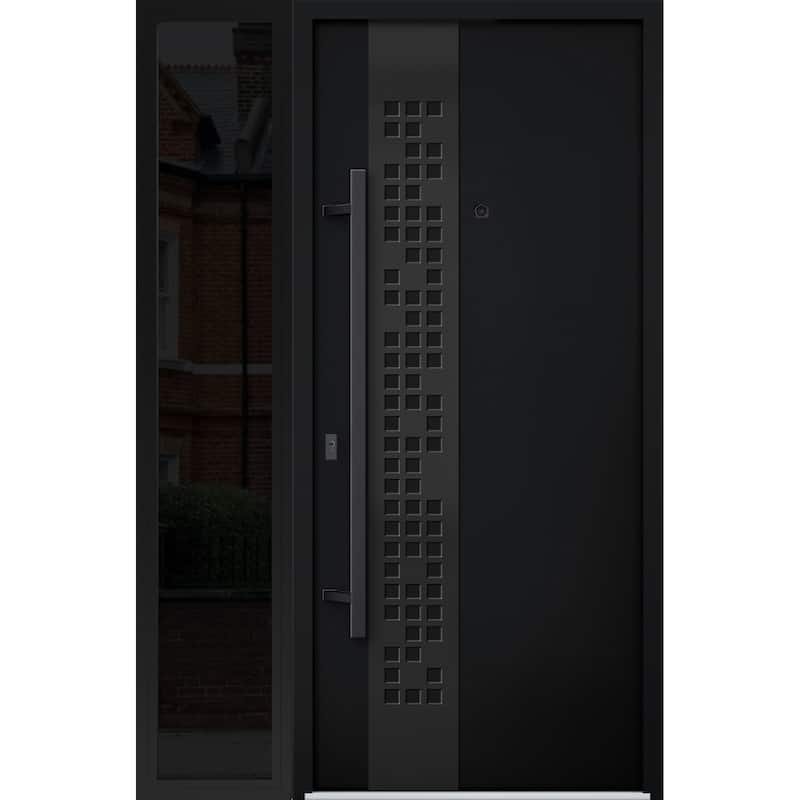 VDOMDOORS | Front Door Exterior Door | Fiberglass | Frame & Hardware Included | 18x80, Oak Entry Door Steel Entry Door - Black - 52 x 80