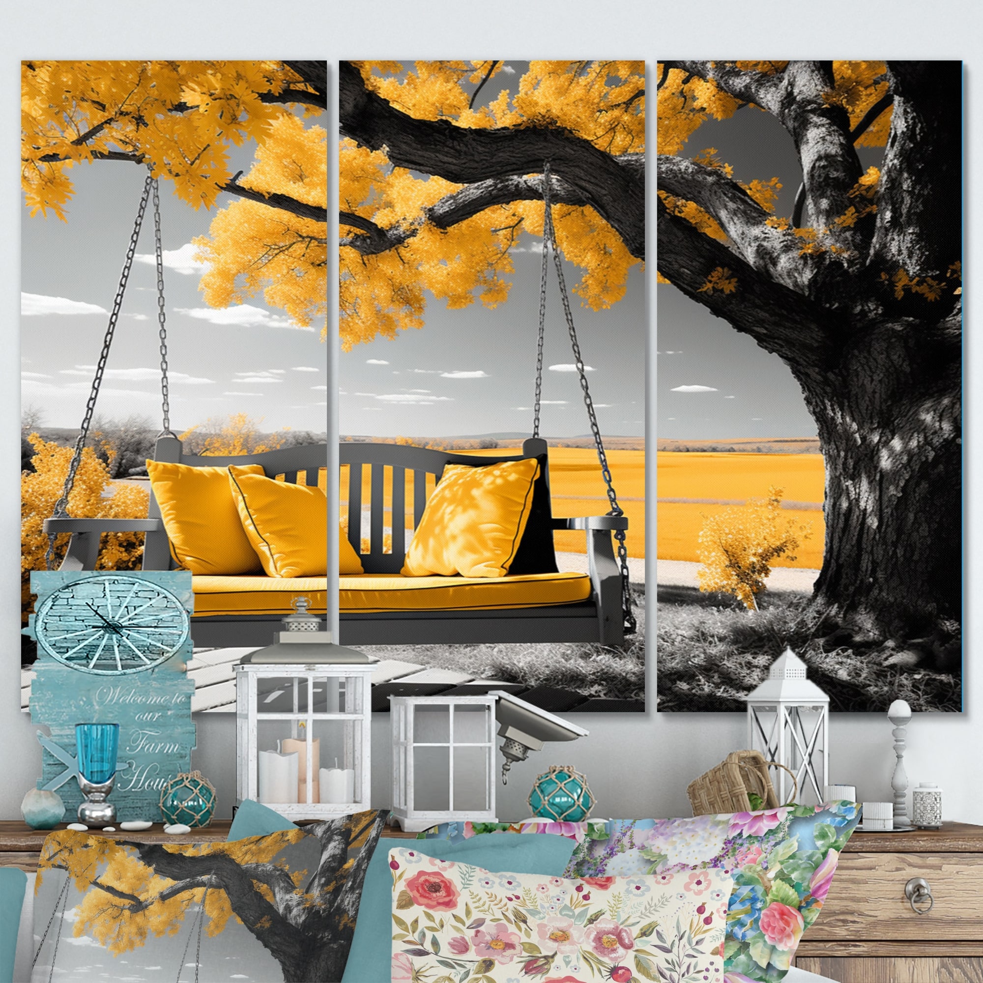 Follow The Yellow Brick Home - Summer to Fall Transitional Decorating Early  Fall Decor with Vintage Finds, image size:2000x2000