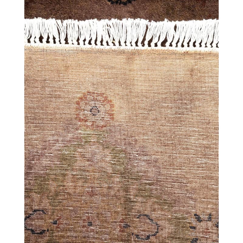 Overton Hand Knotted Wool Vintage Inspired Modern Contemporary Overdyed Brown Octagon Area Rug - 5' 1" x 5' 1"