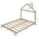 preview thumbnail 30 of 34, Full Size Kids Bed Wood Platform Bed with House-shaped Headboard , Gray