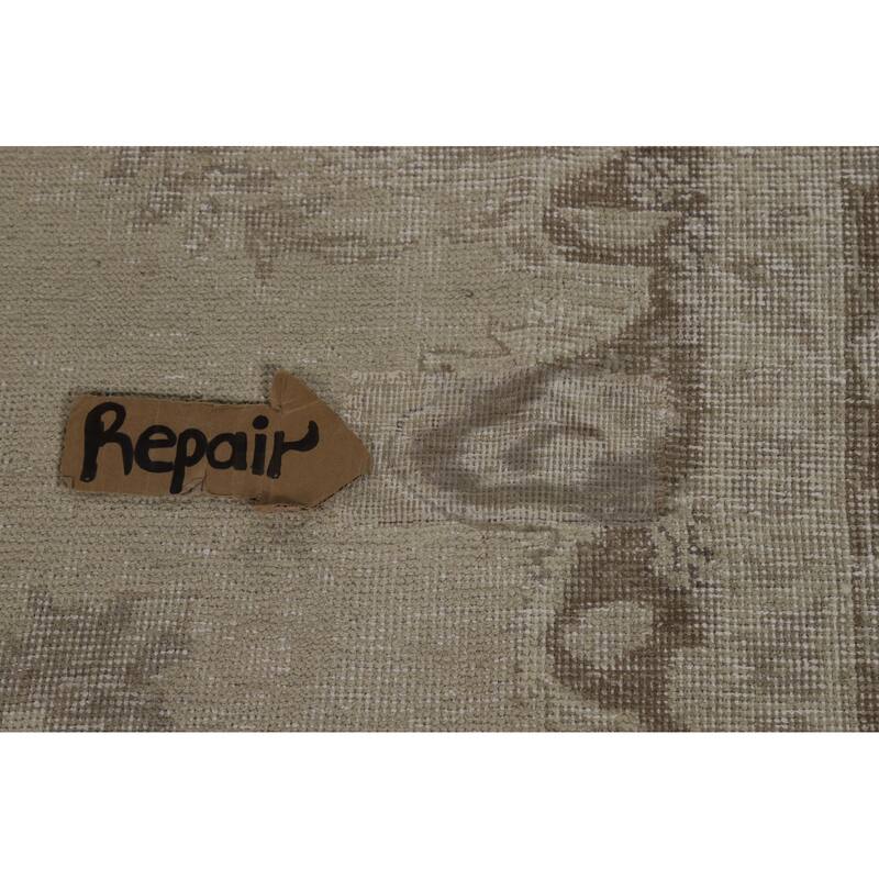 Distressed Tabriz Persian Area Rug Handmade Wool Carpet - 6'7"x 9'2"