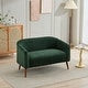 preview thumbnail 3 of 31, 50.78" Modern Loveseat Couch Sofa, Corduroy Fabric Upholstered 2-Seat Sofa, Loveseat with Wooden Walnut Legs