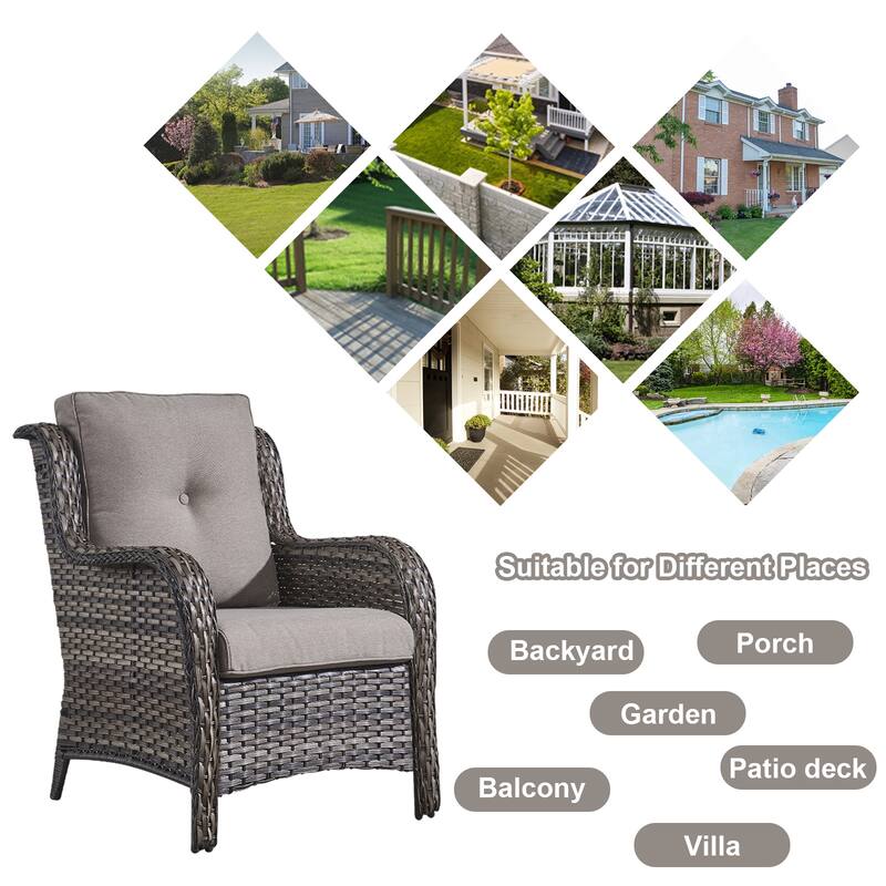 Gymojoy 4-Piece Outdoor Patio Sofa Chair with Coffee Table