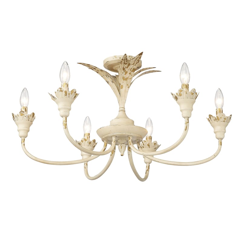 Golden Lighting 0846-6SF Lillianne 6 Light 29" Wide Semi-Flush Ceiling