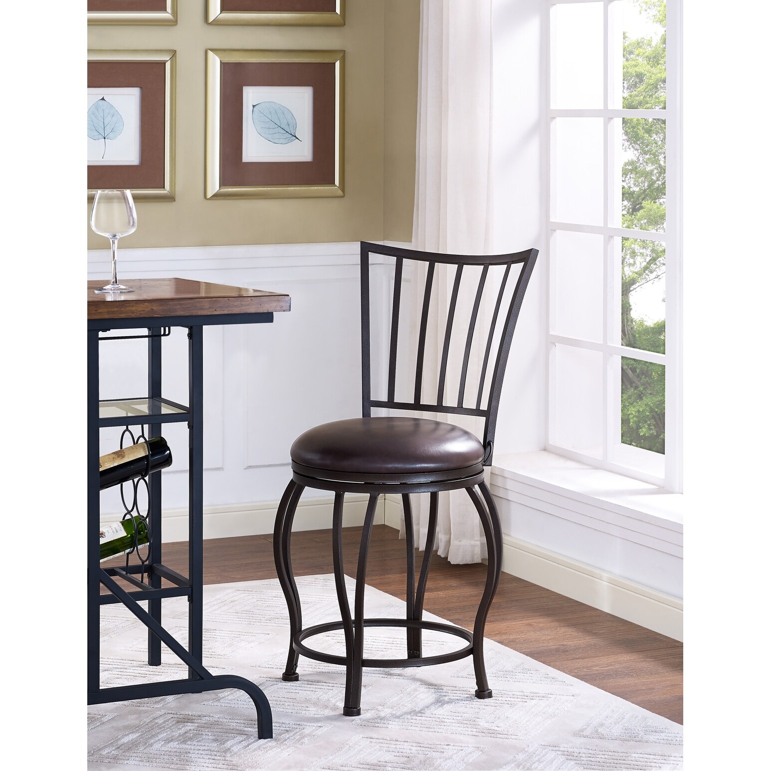 Delacora Hm 156 Ds A226 501 Mission 18 Wide Metal Framed Leather Upholstered 2 In 1