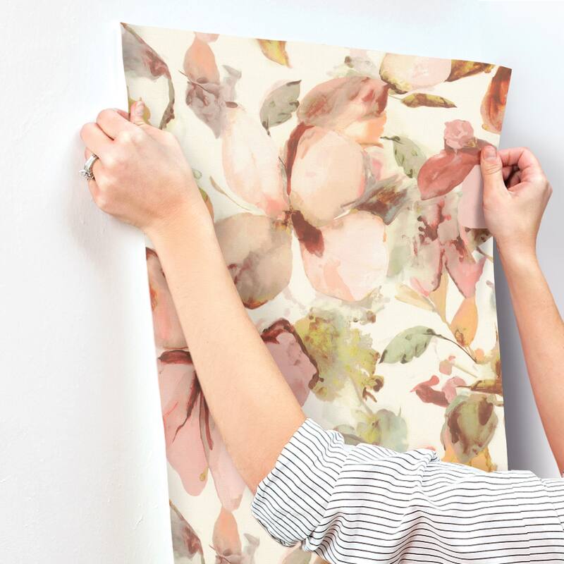 A-Street Prints Liliana Pink Floral Wallpaper