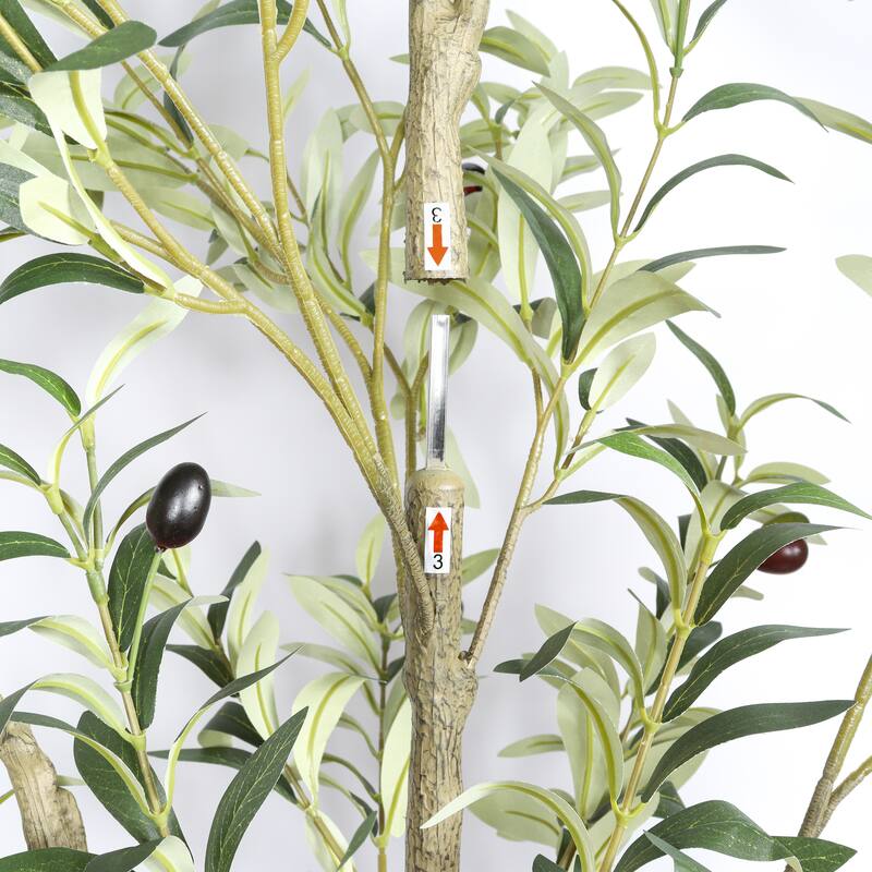 5" Artificial Olive Tree in Black Plastic Pot, 1pc/set