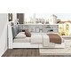 preview thumbnail 5 of 9, White L-Shaped Platform Bed with Storage Headboard with Left Shelf and 2 Drawer