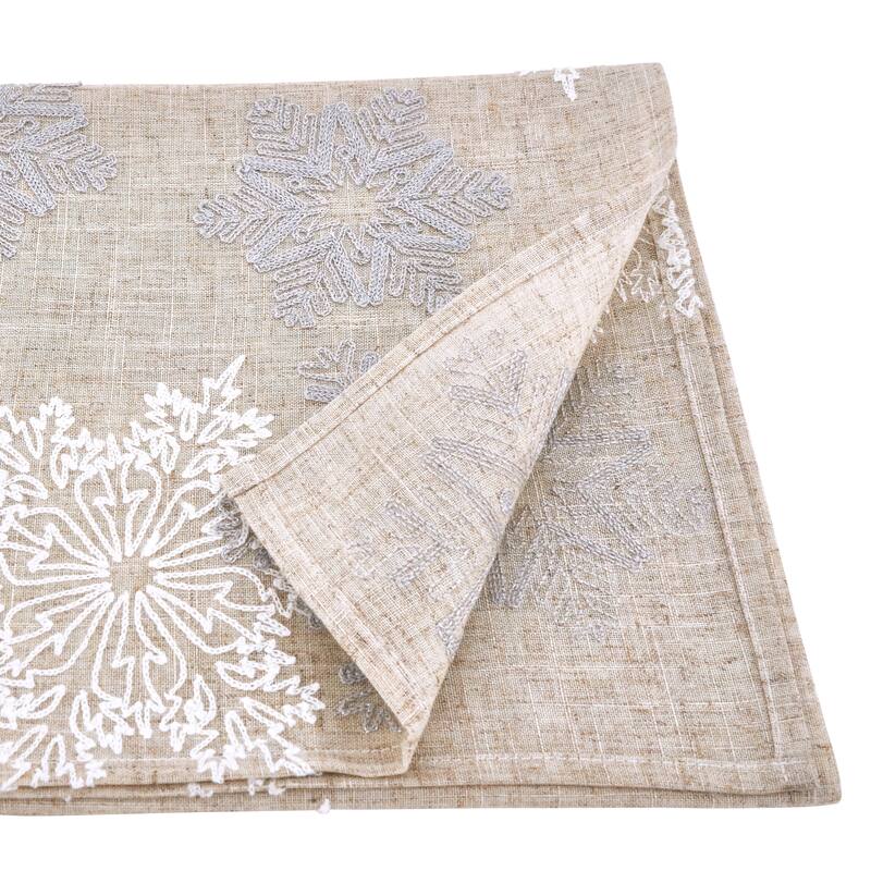 Runner With Embroidered Snowflake Design