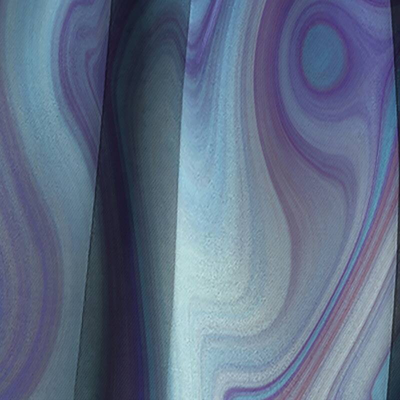 Designart 'Marbled Colours in Shades of Turquoise and Purple' Modern Blackout Curtain Single Panel