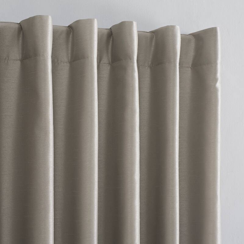 Sun Zero Evelina Faux Dupioni Silk Blackout Curtain Panel, Single Panel