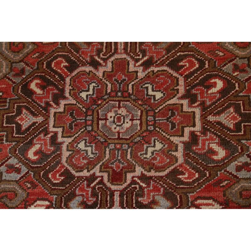 Vintage Traditional Geometric Persian Heriz Area Rug Wool Hand-knotted - 8'9" x 10'11"