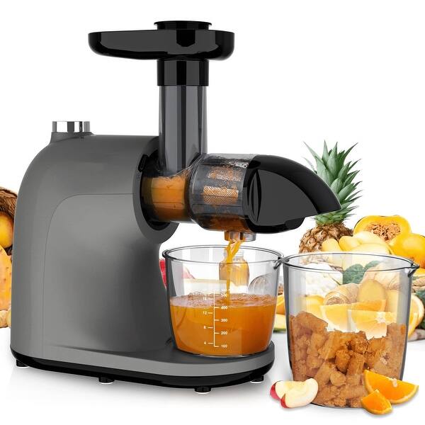 Slow Masticating Juicer for Vegetable and Fruit,Grey Bed Bath