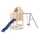 preview thumbnail 2 of 15, vidaXL Swing Set Outdoor Backyard Wooden Playground Equipment for Kids Age 3-8