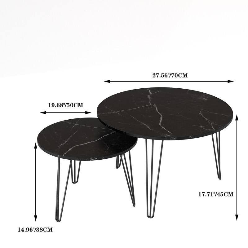 27.56'' Round Nesting Coffee Table Set of 2