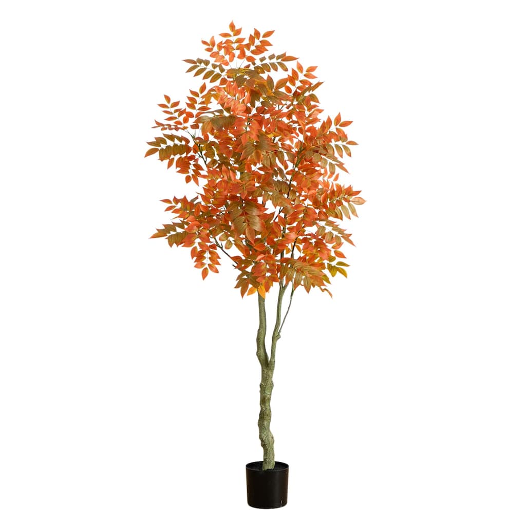Autumn Sumac Artificial Potted Fall Tree - 6'