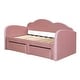 preview thumbnail 6 of 14, Velvet Twin Velvet Daybed with Trundle & 2 Drawers - Pink