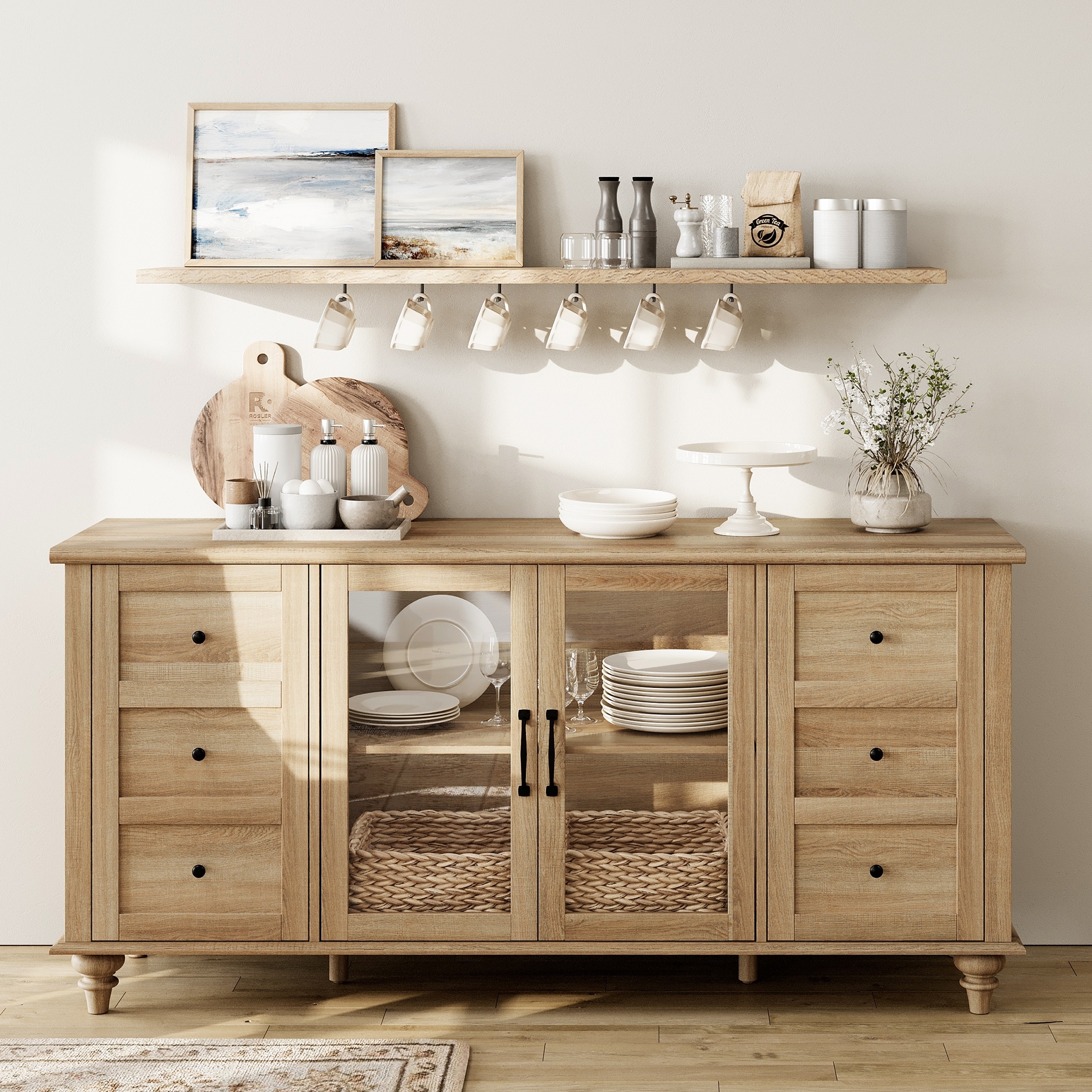 Skinny shop buffet table