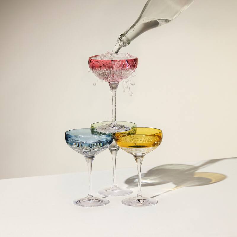 Waterford Mixology Colour Large Coupe 9floz, Mixed Pattern, Set of 4