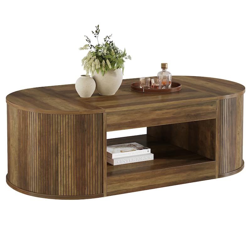 Coffee Table with Storage, Large Center Tea Cocktail Accent Table, Living Room Office Reception Sofa Table