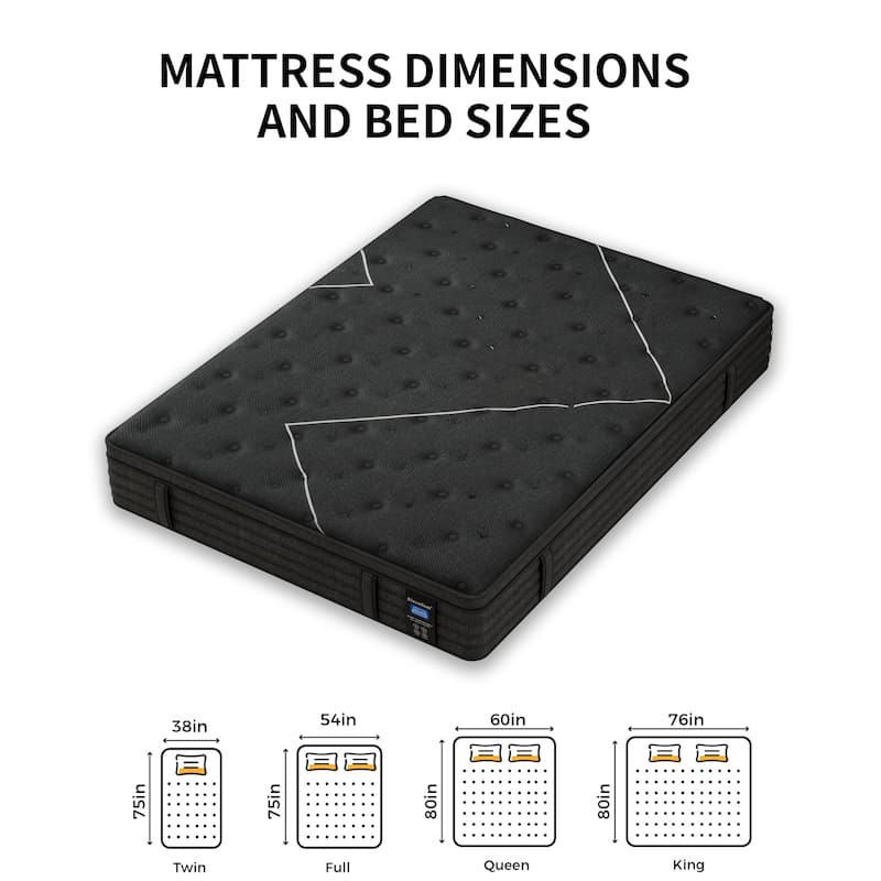 Modland 14" Extra Firm Cooling Gel Hybrid Mattress for Back Pain Relief in a Box, Twin/Full/Queen/King/CALKing Size