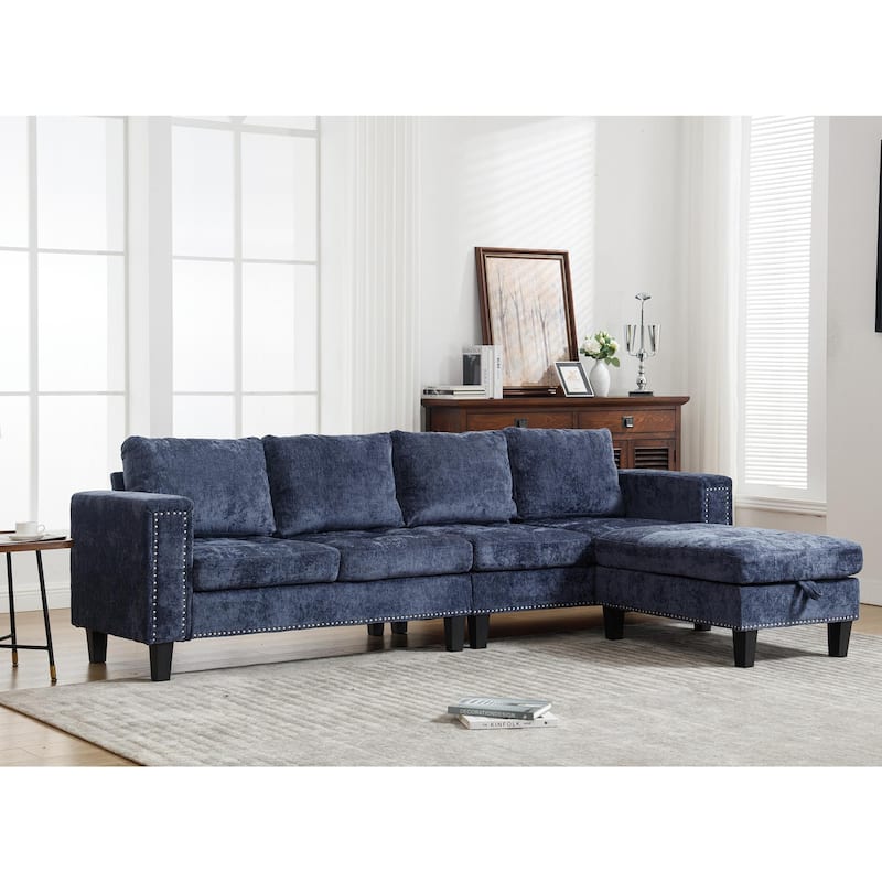 5-Seater Modular Sofa - Includes Storage Ottoman and Reversible Chaise