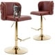 preview thumbnail 55 of 109, Modern Upholstered Swivel Adjusatble Height Leather Barstools Set of 6 Set of 2 - Red