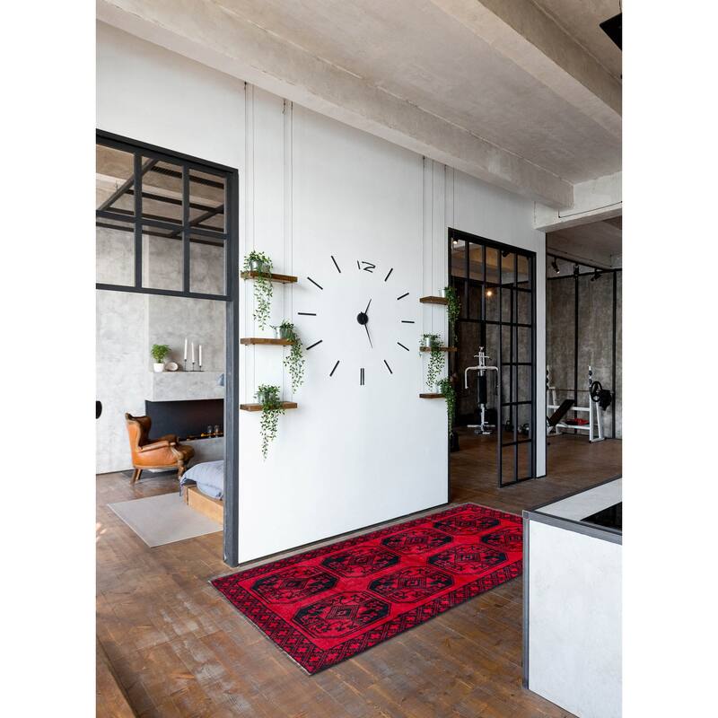 ECARPETGALLERY Hand-knotted Teimani Red Wool Rug - 3'2 x 5'10