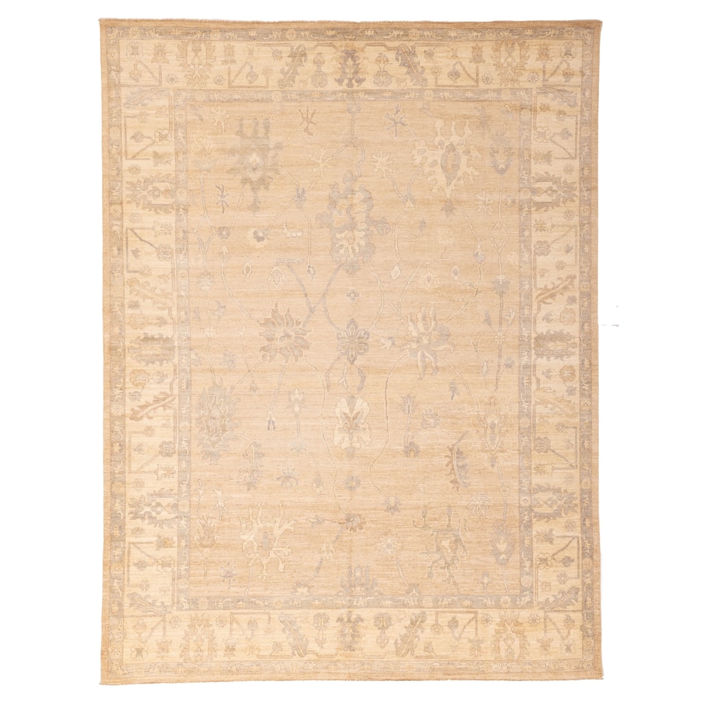ECARPETGALLERY Hand-knotted Peshawar Oushak Tan Wool Rug - 9'0 x 11'9