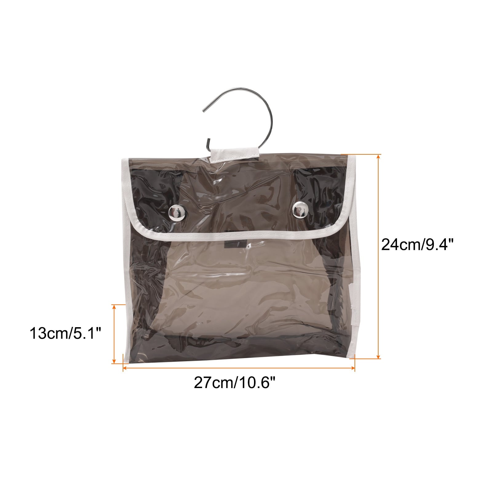 Handbag Dust Bags, Transparent Tawny Purse Protector, White Border
